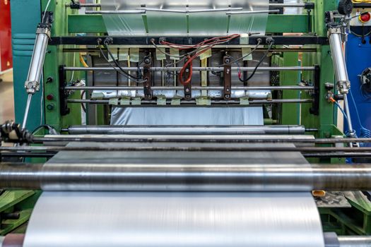 automated production of plastic bags. High quality photo