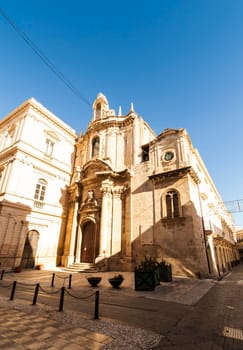 View of San francesco church in Ortigia island of Syracuse