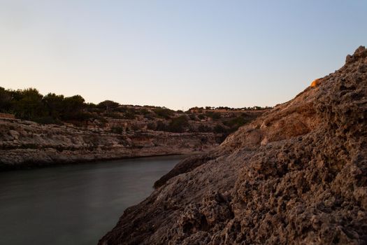 View of rock coast called Cala Greca, Lampedusa