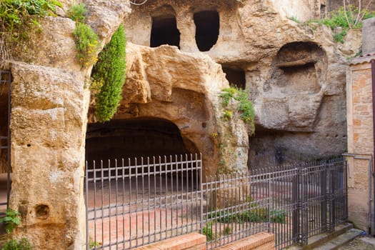 View of the Caves of Via Carcere, Calascibetta. Sicily