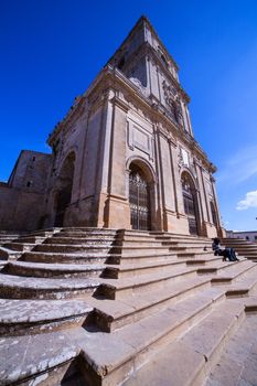 ENNA, ITALY - MARCH, 29: View of the Enna cathedral called Maria Santissima della Visitazione on March 29, 2016