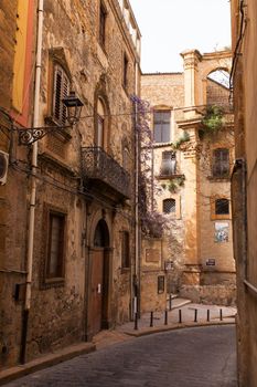 View of the Piazza Armerina street, Sicily. Italy