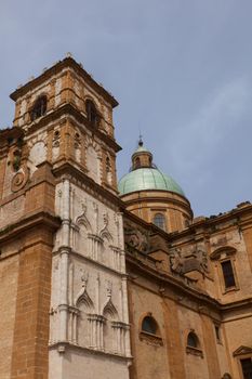 View of the Cathedral of Piazza Armerina, Sicily. Italy