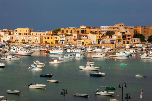 LAMPEDUSA, ITALY - AUGUST, 05: View of the Lampedusa old port on August 05, 2018