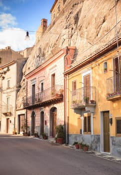 View of Sperlinga, famous for the Houses on the rock