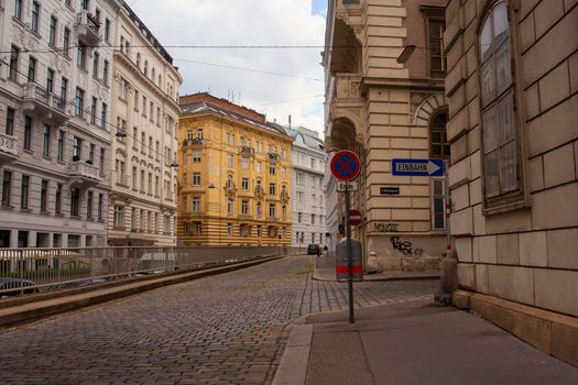 View of typical Viennese buildings in Vienna, Austria