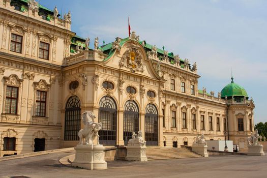 View of the Belvedere, historic building complex in Vienna, Austria