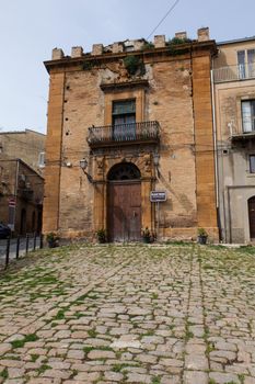 View of the Trigona building in Piazza Armerina, Sicily. Italy