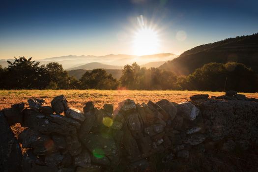 View of Galicia landscape along the way of St. James