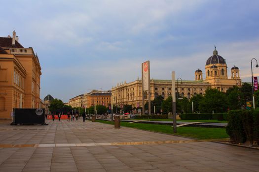 VIENNA, AUSTRIA - MAY, 22: View of the Museumsplatz on May 22, 2018