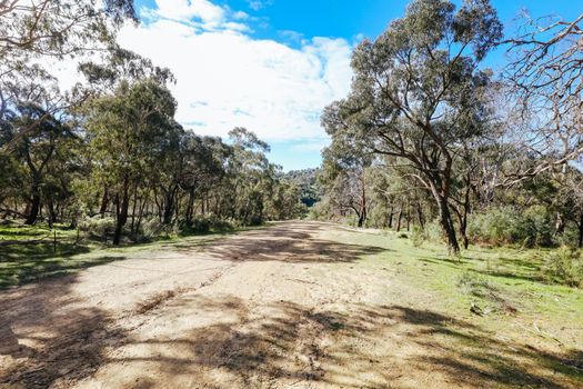 Mountain bike trails and landscape around Plenty Gorge in Northern Melbourne in Victoria, Australia