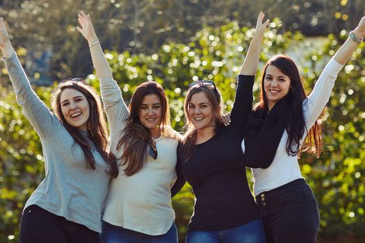 Were always up for a girls day. a group of friends enjoying themselves outdoors