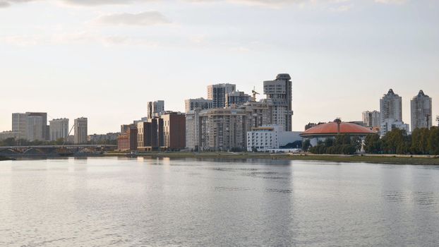 Panorama of Yekaterinburg overlooking the lake