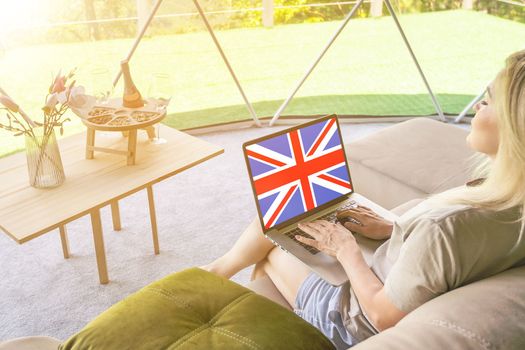 flag of great britain on a laptop display.