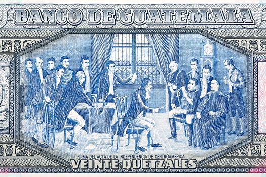 Granting of Independence to Central America from Guatemalan money - Quetzals