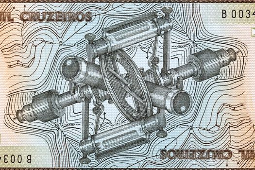 Theodolite from old Brazilian money