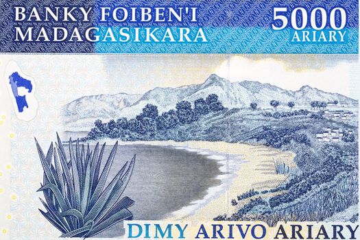 Beach from old Malagasy money - Ariary