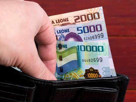 Sierra Leonean money - leone in the black wallet	