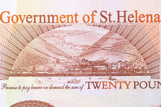 Modern harbor view from Saint Helena money - Pounds