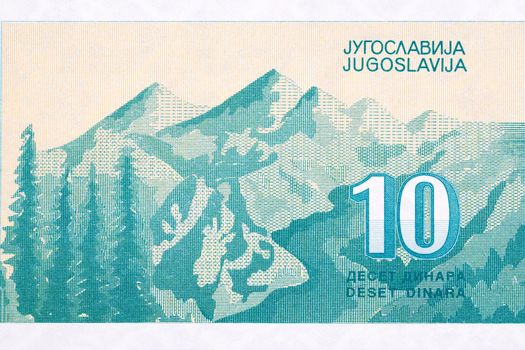 Kopaonik mountain from Yugoslav money - Dinar