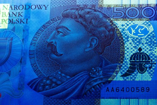 Polish zloty in UV rays