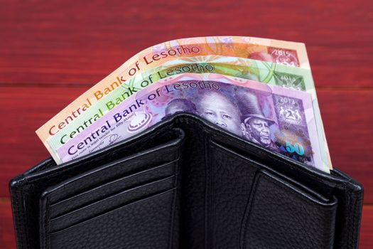 Lesotho money - Loti in the black wallet