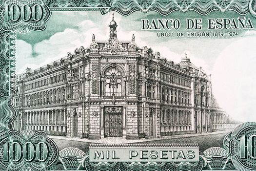 Bank of Spain in Madrid from Spanish money