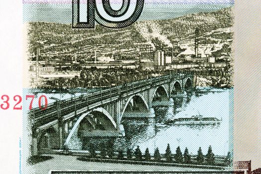 Bridge over the Yenisei in Krasnoyarsk from Russian money