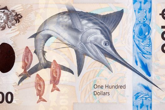 Blue marlin from Bahamian money - Dollars