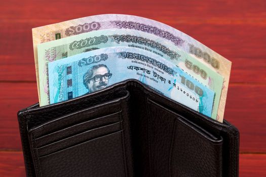 Currency of Bangladesh - Taka in the black wallet