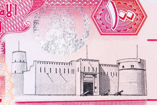 Al Fahidie fort in Dubai from United Arab Emirates money - Dirham