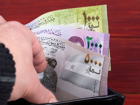 Syrian money - Pound in the black wallet	