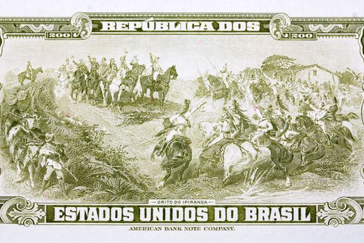 Battle scene from old Brazilian money - Cruzeiro