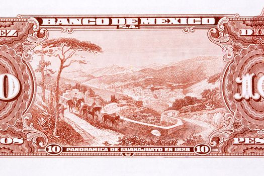 State of Guanajuato from old Mexican money - Pesos