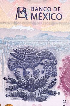 Founding of Tenochtitlan from Mexican money - Pesos