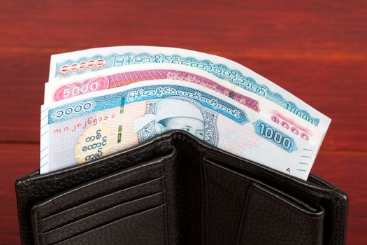 Myanmar money - kyat in the black wallet