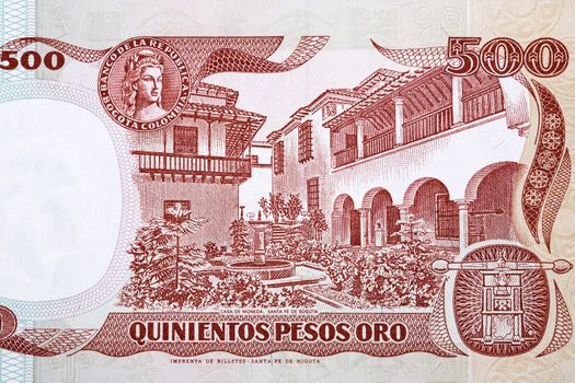 Mint House in Bogota from old Colombian money - Pesos