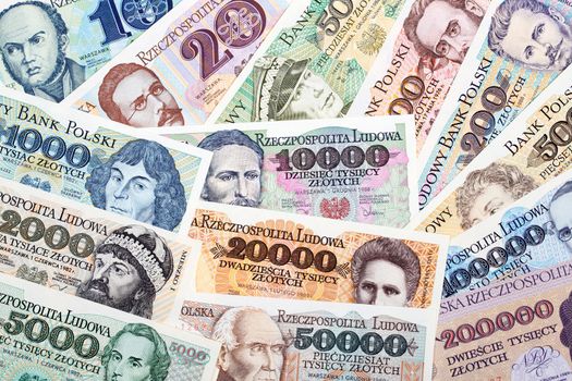 Old Polish money - Zloty a business background