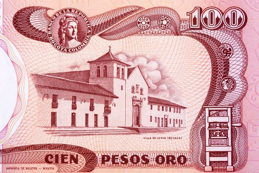 Villa de Leyva from old Colombian money - Pesos