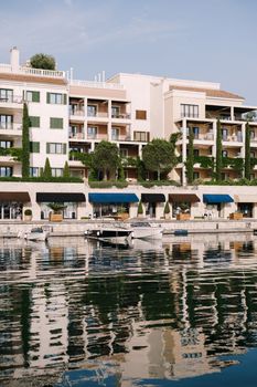 Club houses near the marina. Porto. Montenegro. High quality photo