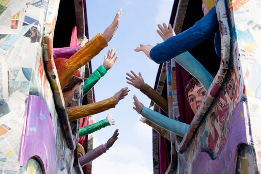 Photographic documentation of the papier-mâché masks of the Viareggio Carnival 