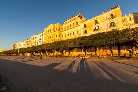 Building at sunset, Ortigia, Syracuse. Italy