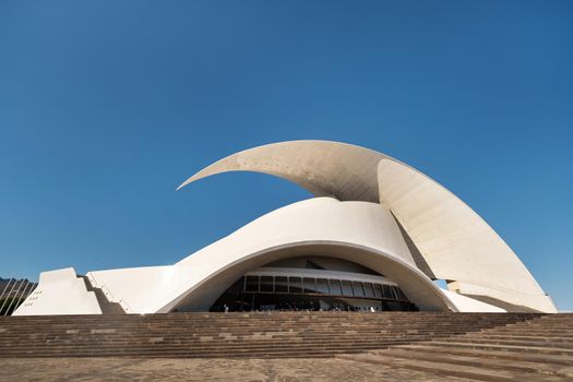 July 25, 2019. Tenerife National Landmark: The Auditorio de Tenerife is the Opera House of Tenerife, Santa Cruz de Tenerife.Spain.Canary Islands.