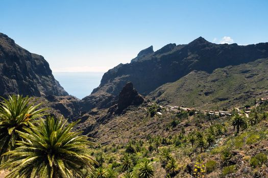 Mask village in Spain, popular tourist destination Mask village of Tenerife.