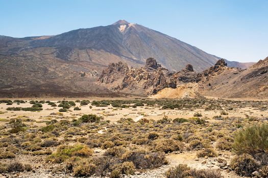 A crater in the Teide Volcano National Park.A Martian view.Tenerife.Spain.