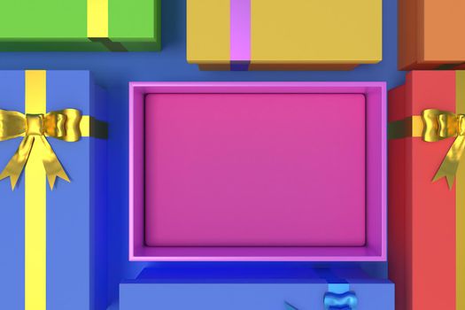 3d  illustration of the gift box for the new year holidays and Christmas
