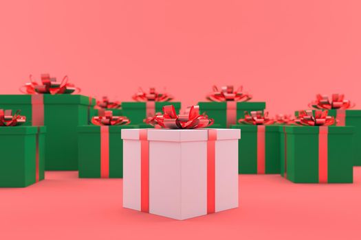 3d  illustration of the gift box for the new year holidays and Christmas