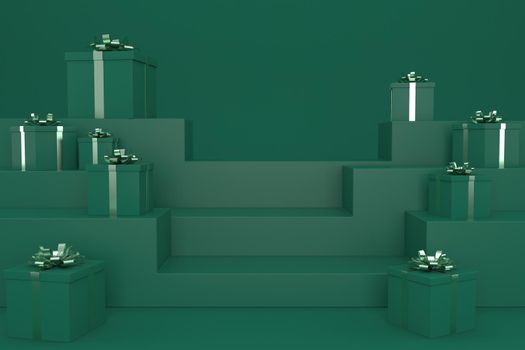 3d  illustration of the gift box for the new year holidays and Christmas
