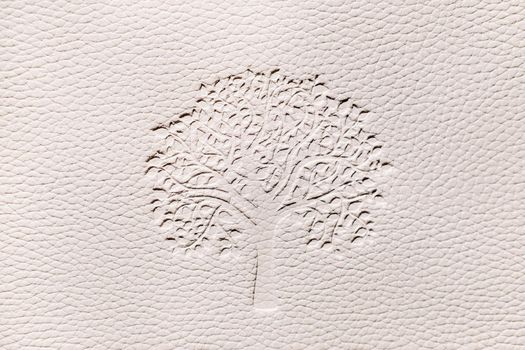 Relief texture with wood on a white background.white embossed faux leather background