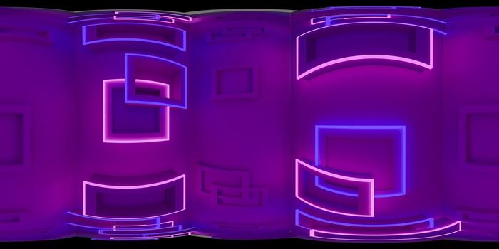 3d illustration, 3d rendering, vr 360 panorama abstract images of the geometry background